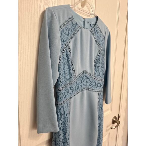 Antonio Melani Powder Blue Dress Size 2 Formal Cocktail Lace Elegant - Picture 4 of 13